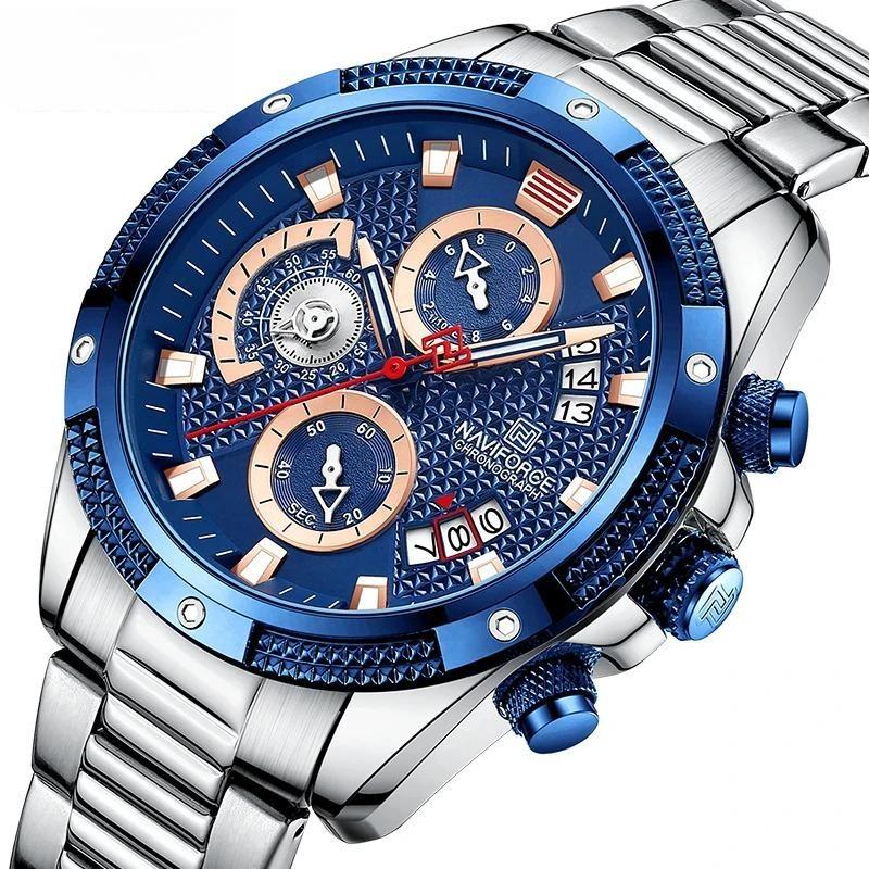 Business Quartz Calendar Male Watches Waterproof Stainless Steel Men Wristwatch