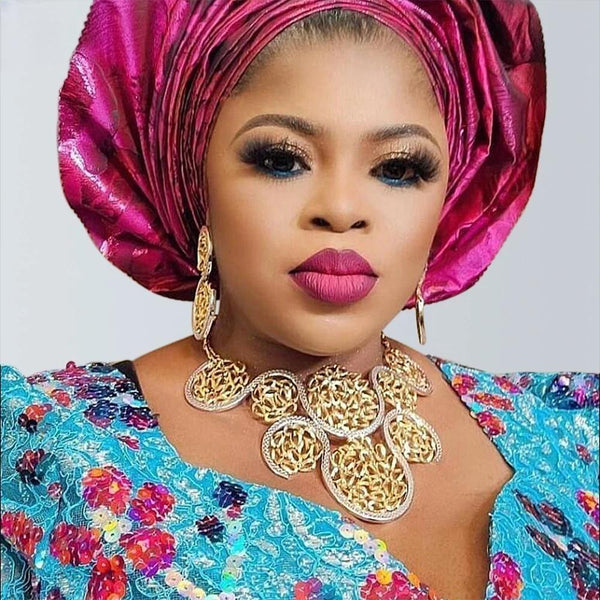 Italian Gold Plated Women Necklace Jewelry Set Nigerian Wedding