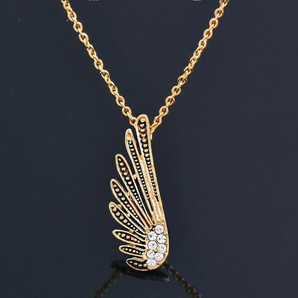 Collar vintage de acero inoxidable con alas de ángel para mujer