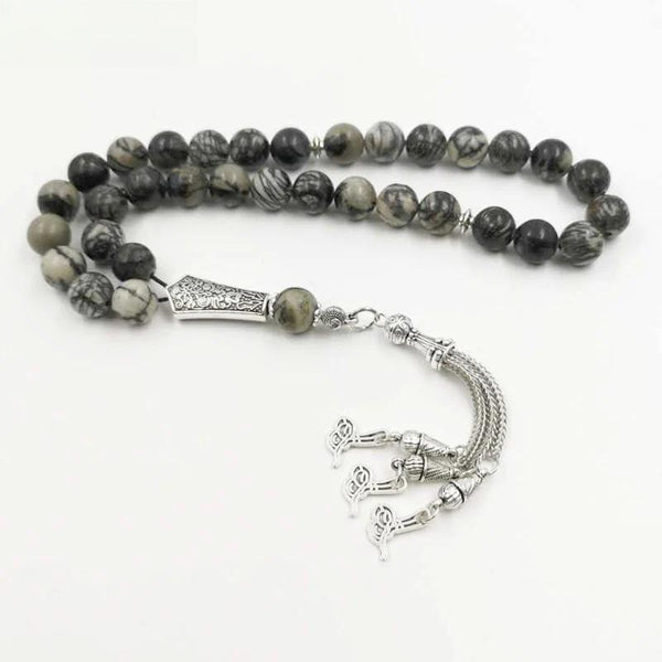 Pulsera musulmana de jaspe de red negra, regalo de RAMADÁN