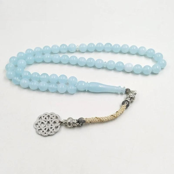 Pulsera musulmana de resina azul con 51 cuentas de oración, misbaha turca y árabe, regalo islámico para Eid.