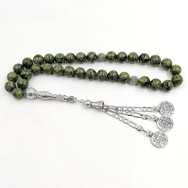 Pulsera árabe misbaha musulmana de piedra de granito natural para hombre, regalo para Eid