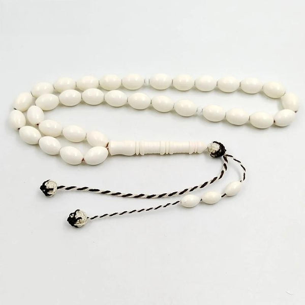 Pulsera musulmana misbaha de hueso de camello natural con 33 cuentas de oración, color blanco puro, nivel árabe
