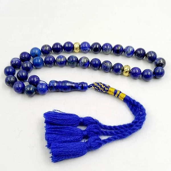 Tasbih Lapislázuli natural Accesorios de moda árabes a mano Pulseras misbaha para hombre