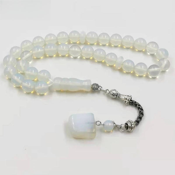 Tasbih de piedra de ópalo, misbaha musulmana, islámica, 33 cuentas de oración, rosario turco de Arabia, regalos para Eid y Ramadán