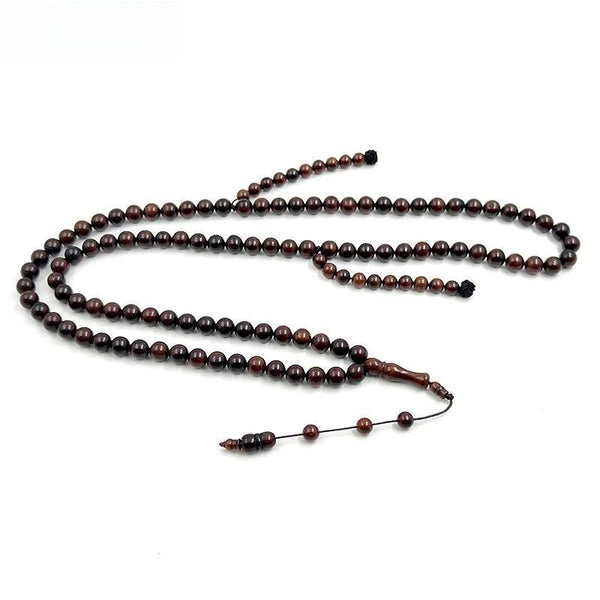 Pulsera Tasbih de madera de kuka natural con 99/100 cuentas, cuentas de oración musulmanas, Misbaha turca, regalo de Eid