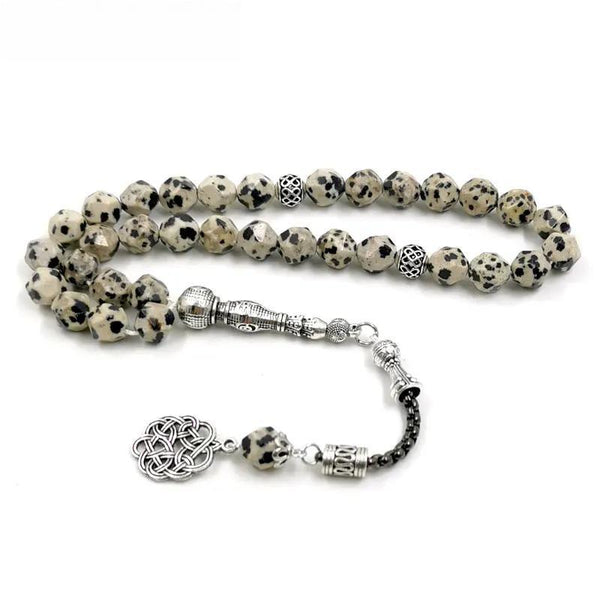 Pulsera de cuentas de rombo con tasbih, piedra moteada, 33, 45, 66 y 99 cuentas, misbaha, regalo musulmán para Eid