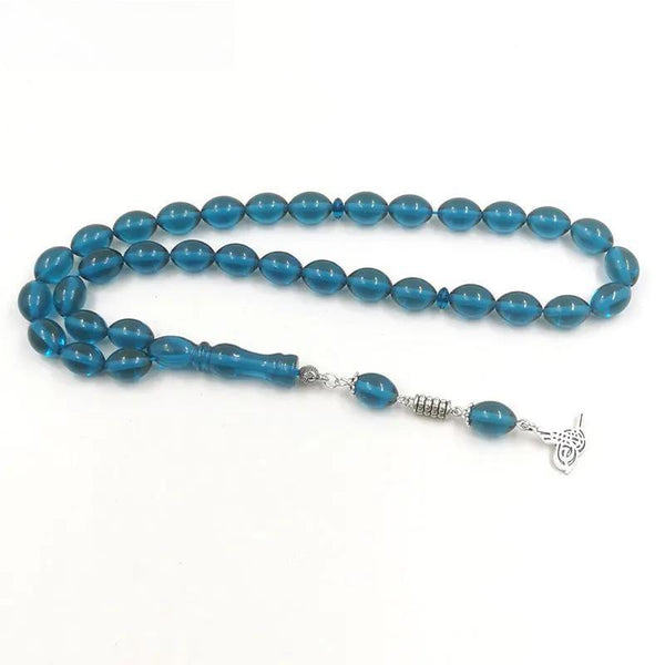 Nueva pulsera musulmana Tasbih azul claro para hombre