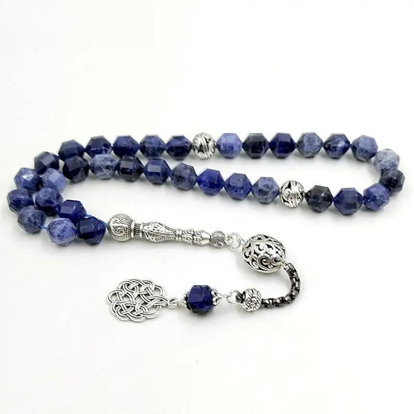 Cuentas de oración musulmanas Tasbih de piedra sodalita natural, piedra azul, misbaha, regalo islámico para Eid