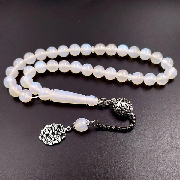 Pulsera de resina blanca con cadena de metal para tasbih, regalo musulmán, misbaha, rosario islámico