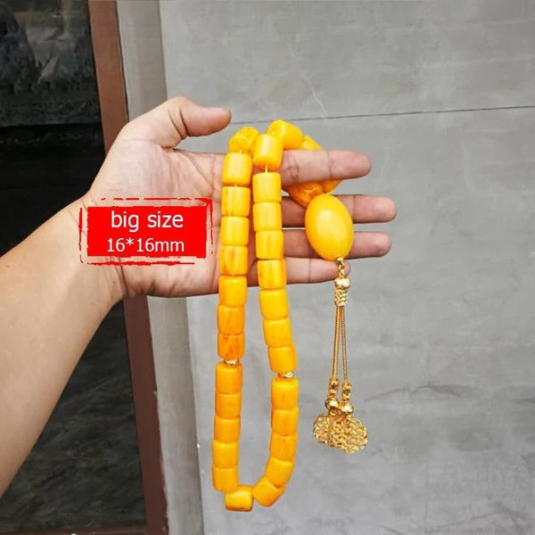 Pulseras islámicas para hombre con cuentas de resina color ámbar de alta calidad Tasbih de diseño turco 33, 45, 51, 66 y 99