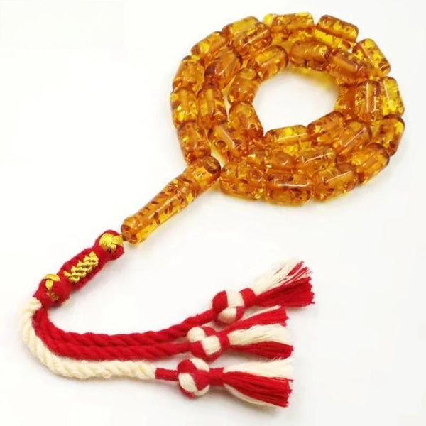 Tasbih para hombres, cuentas de oración turcas, cuentas de resina, rosario musulmán Misbaha, borla de algodón hecha a mano
