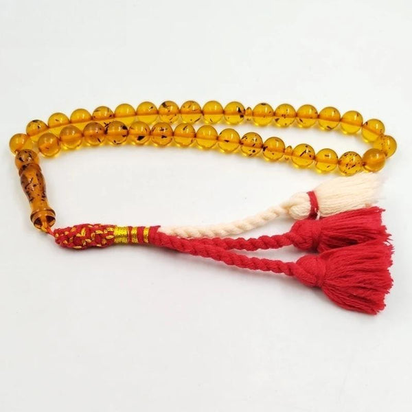 Pulsera de Ramadán con 33 cuentas de resina marrón, rosario musulmán, cuentas de oración islámica