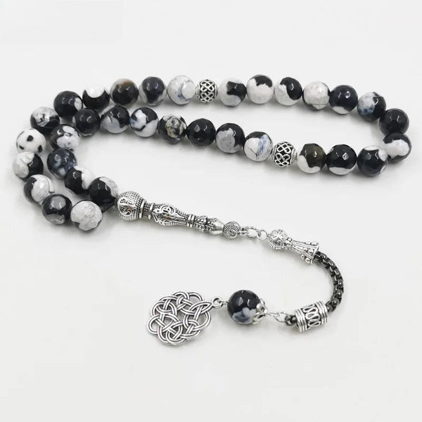Rosario Tasbih de ágata brasileña, accesorios turcos musulmanes, pulsera de 33 cuentas