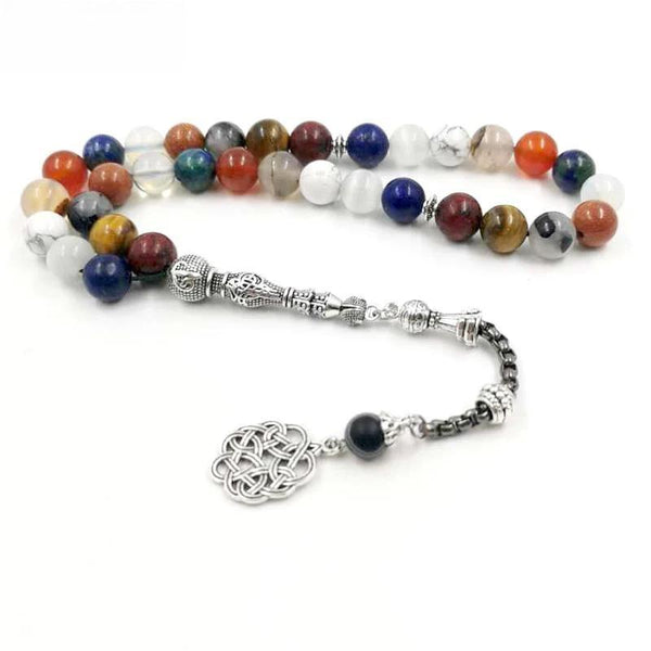 Tasbih - 12 cuentas de piedras preciosas naturales para oración musulmana, regalo para Eid Ramadán