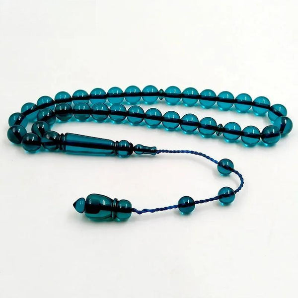 Pulsera musulmana de resina azul Tasbih con 33 cuentas de oración, estilo árabe, estilo turco, Misbaha, accesorios islámicos, regalo Eid