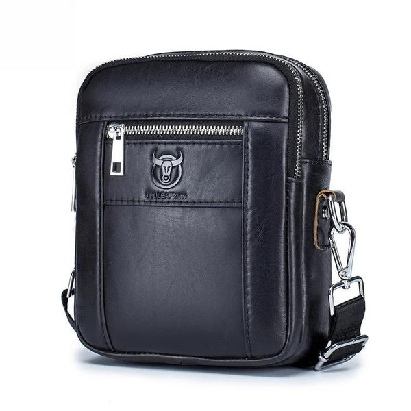 Bolsos casuales para hombre, bolso de hombro de cuero, bolso de negocios para hombre, mini bolso de mensajero compacto
