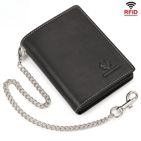 Cartera AirTag de cuero genuino para hombre, con protección RFID, tarjetero antipérdida, funda AirTag, monedero, cartera de viaje de moda