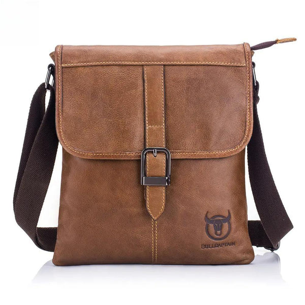 Bolso bandolera de cuero para hombre, informal, deportivo, para exteriores