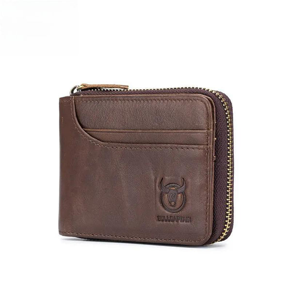 Monedero de cuero RFID para hombre, nuevo diseño