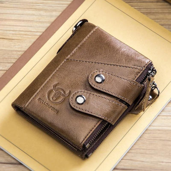 Cartera con cremallera para hombre, billetera RFID, bolsa de almacenamiento multifunción, monedero, billetera, tarjetero