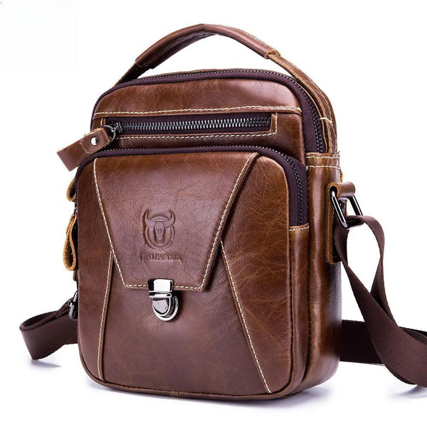 Bolso pequeño informal de negocios de cuero con capa de hombro diagonal para hombre, nuevo y con personalidad