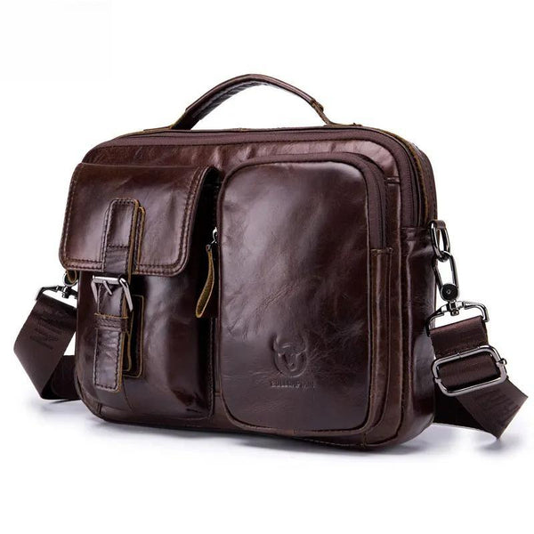 Nuevo bolso bandolera de cuero genuino para hombre, maletín tipo mensajero.