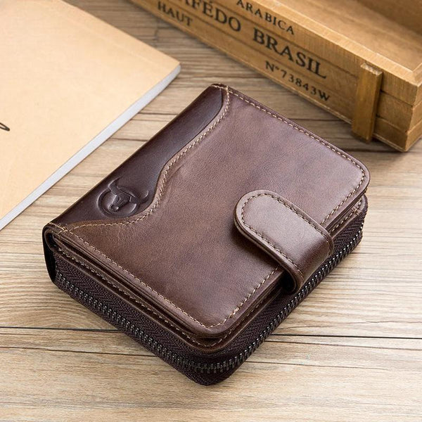 Cartera clásica de cuero genuino para hombre