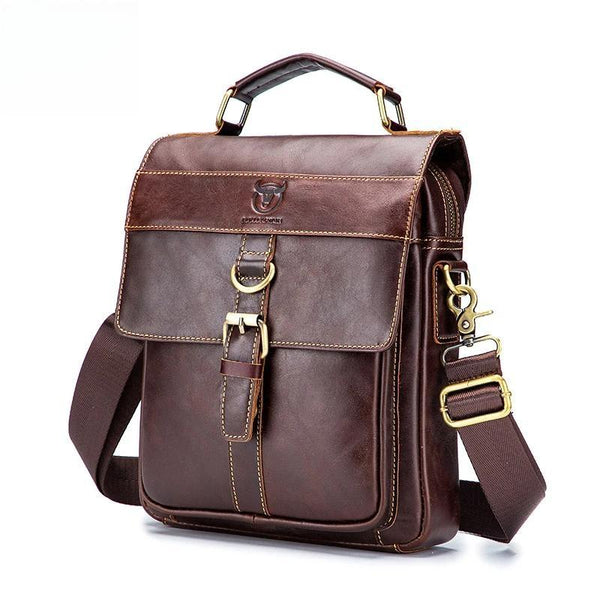 Bolso de hombro de cuero para hombre, bolso bandolera retro de negocios