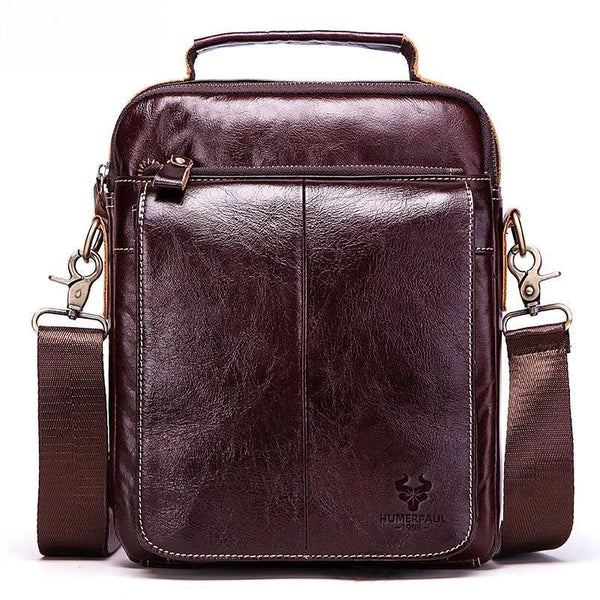 Bolsos de lujo para hombre, bolso de hombro de cuero genuino, bolso de oficina para hombre, bolso de mensajero con múltiples bolsillos.