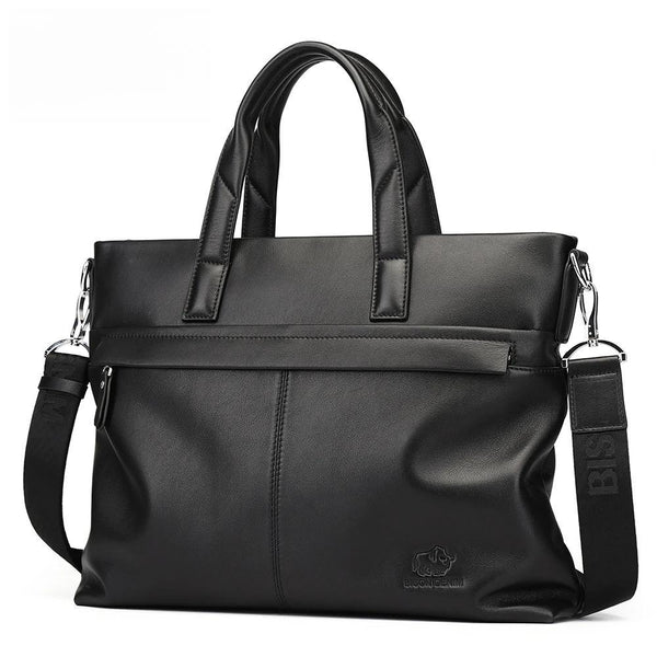 Maletín de negocios de piel auténtica vaquera para hombre, bolso de mano de gran capacidad para portátil de viaje
