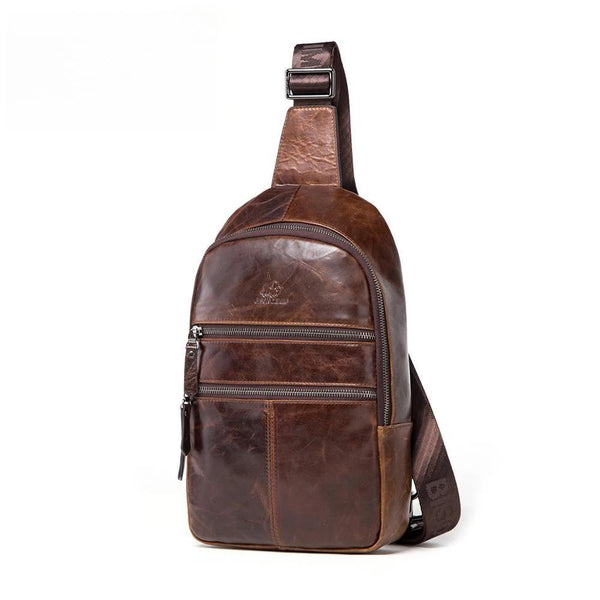 Bolso bandolera de piel auténtica estilo vintage para hombre denim con diseño de lujo