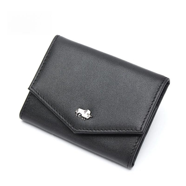 Carteras cortas de cuero genuino, tarjetero, monederos de fibra de carbono, pinzas para billetes