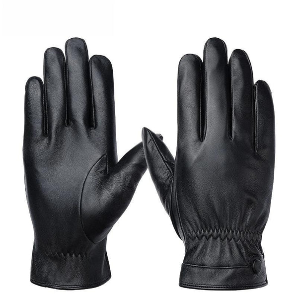 Guantes de piel de oveja de nueva moda para hombre, cálidos para el invierno.