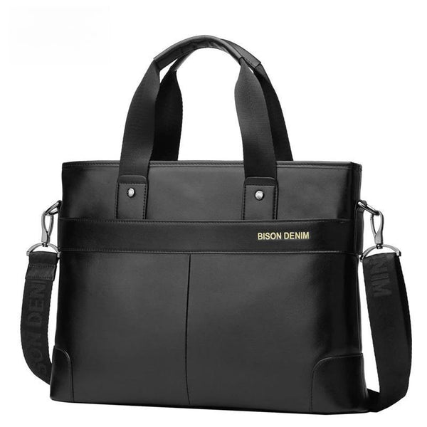 Maletín de piel de vaca DENIM, bolso de viaje de negocios para hombre, bolso de mano para ordenador portátil