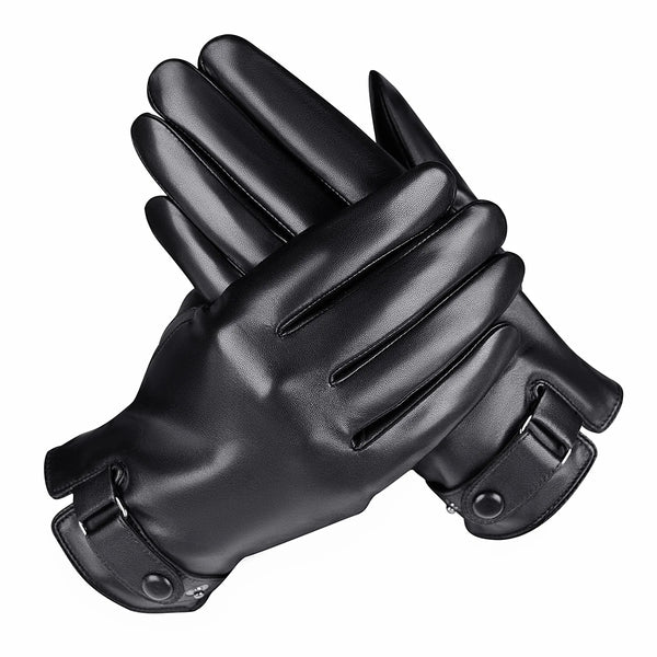 Guantes negros de moda a prueba de viento, cálidos, para invierno y otoño, para ciclismo y conducción.