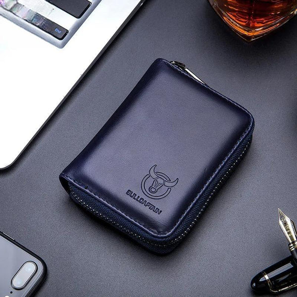 Cartera de cuero para tarjetas de crédito y de identificación