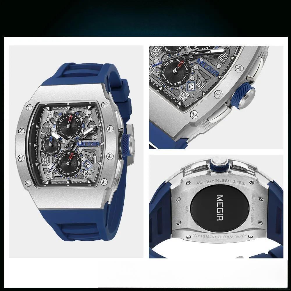 316 Stainless Steel Quartz Watch for Men Fashion Waterproof Luminous Chronograph Wristwatch