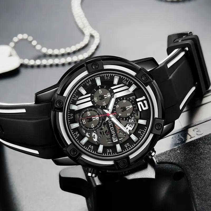 Men's Sports Quartz Watches Army Military Chronograph Wristwatch for Man