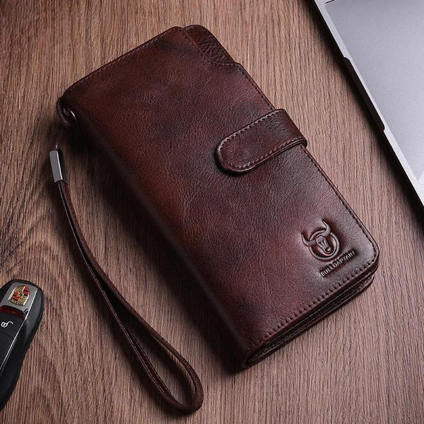 Cartera larga para hombre, bolso de mano, tarjetero
