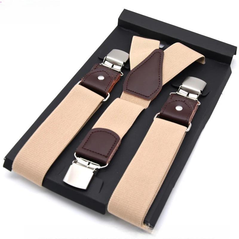 Men's Suspenders Fashion Leather Suspender Men Casual Suspensorios Trousers Strap