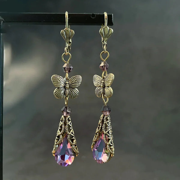 Fashion Rainbow CZ Teardrop Dangle Earrings for Women