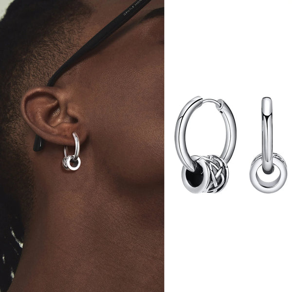 Retro Celtic Knot Tube Hoop Earrings for Men