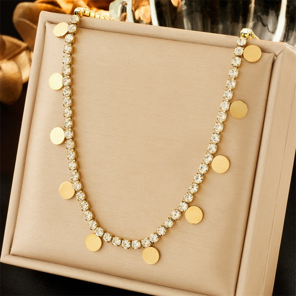 316L Stainless Steel Round Choker Necklace For Women