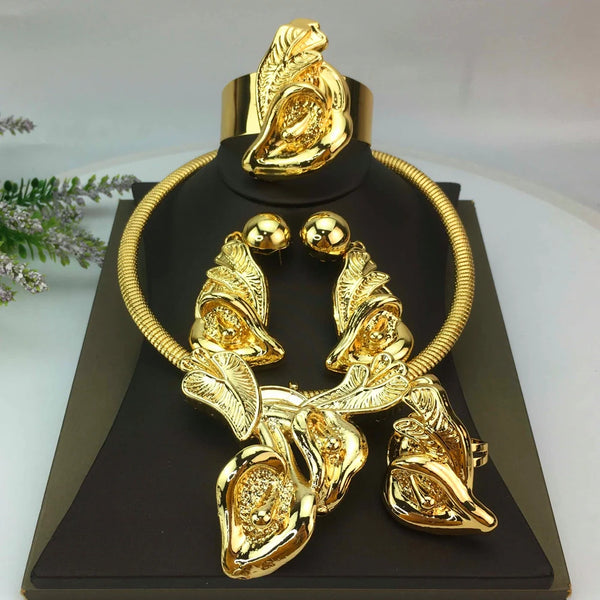 Conjuntos de joyas brasileñas grandes más nuevos para mujer, regalo de fiesta de cumpleaños
