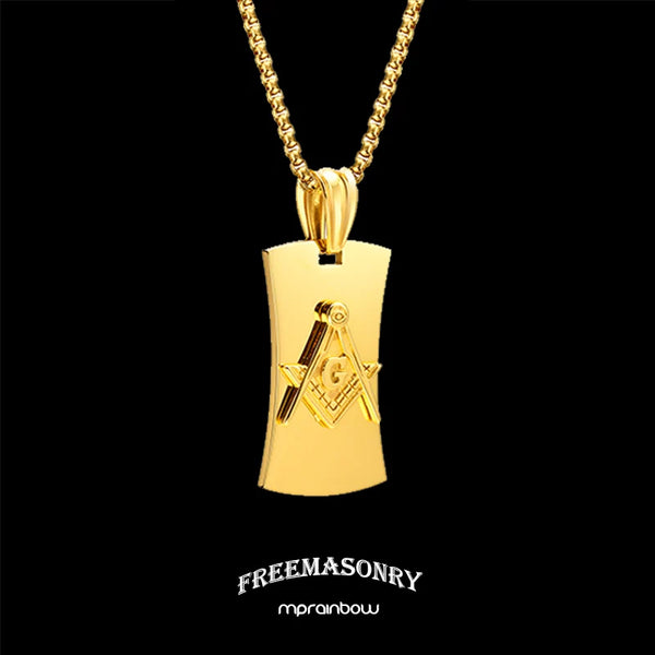 Mason Men Necklace, Masonic Jewelry, Stainless Steel Tag Masonic Necklace