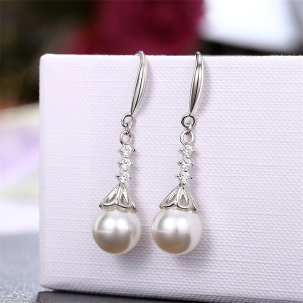 Temperament Women Imitation Pearl Drop Earrings