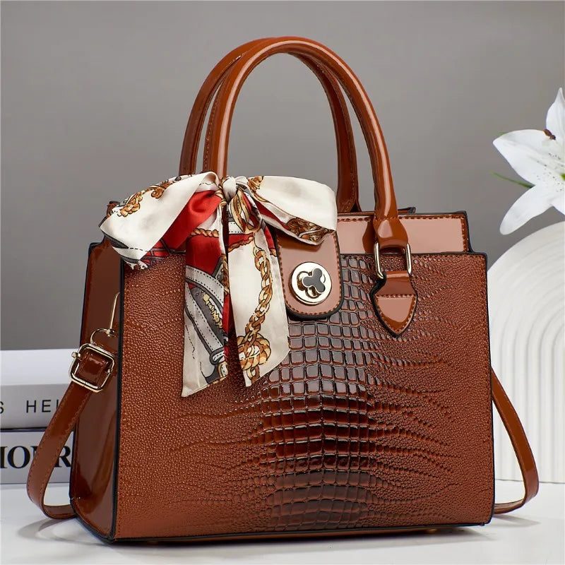Crocodile Pattern Texture PU Crossbody Bags Light Luxury High-quality Women's Handbag