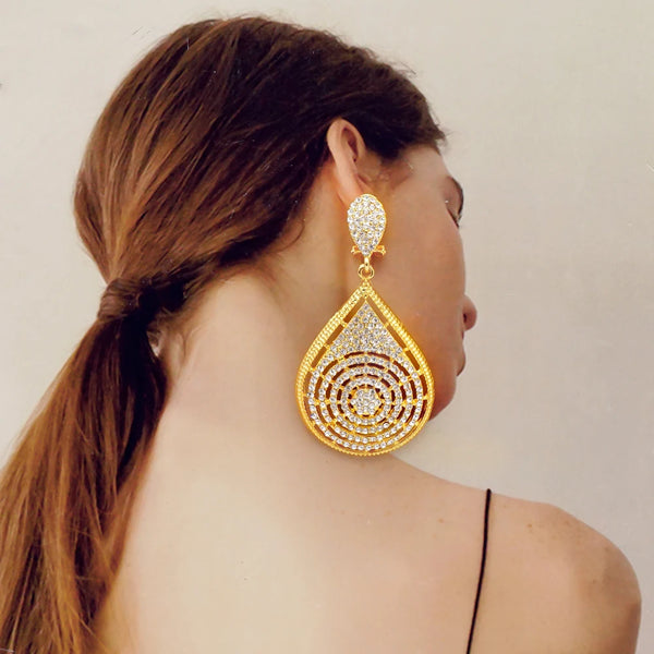 Fashion Jewelry Bohemia Round Crystal Earrings Drop Dangle Earrings