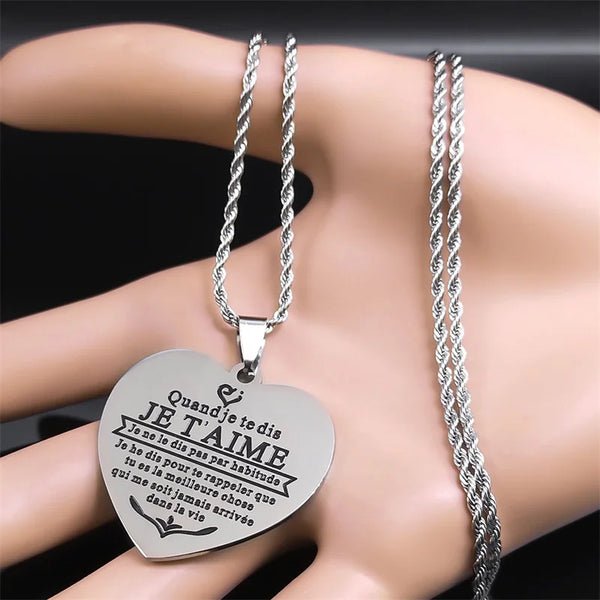 Collares de acero inoxidable Cuando te digo TE AMO para mujeres y hombres